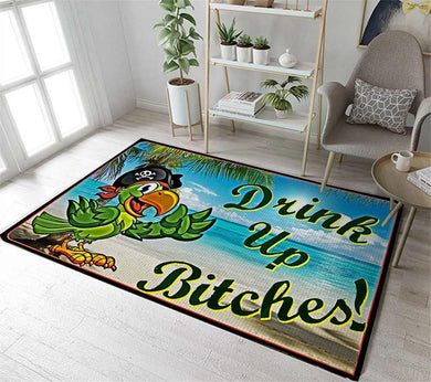 Tiki Bar Drink Drink Up Bitches Rug 05859