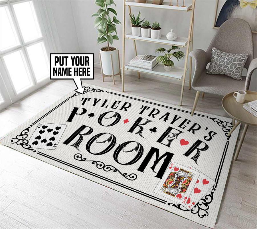 Personalized Poker Room Rug 06316