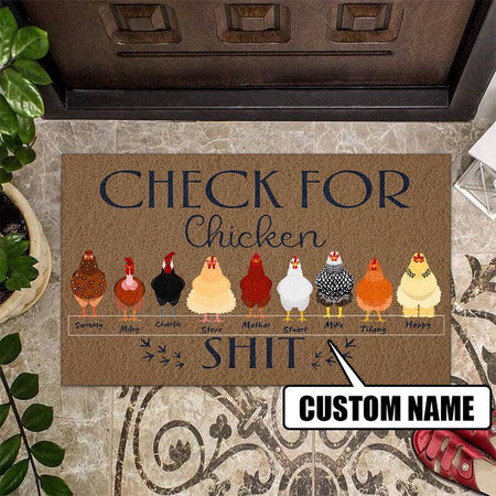 Personalized Check For Chicken Shit Door Mat Inside Rug Floor Outdoor Mats Decorations 07375