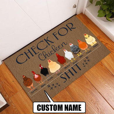 Personalized Check For Chicken Shit Door Mat Inside Rug Floor Outdoor Mats Decorations 07375