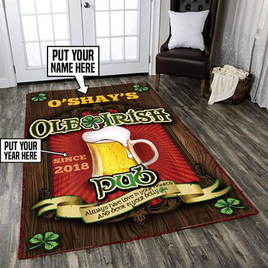 Personalized Irish Pug Rug 06455