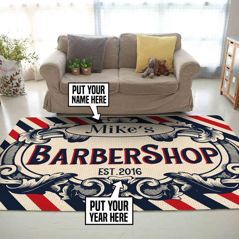 Personalized Barber Shop Rug 05668