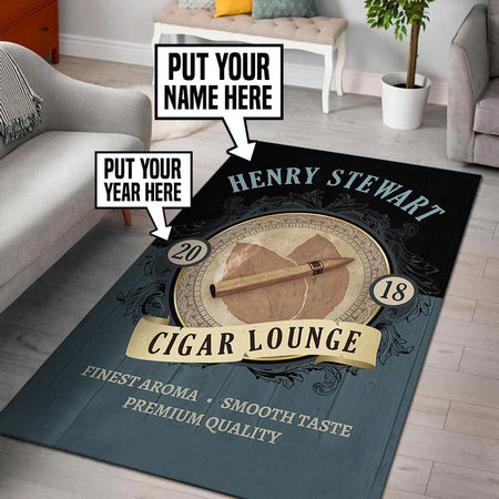 Personalized Cigar Lounge Rug 06255
