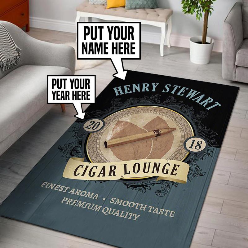 Personalized Cigar Lounge Rug 06255