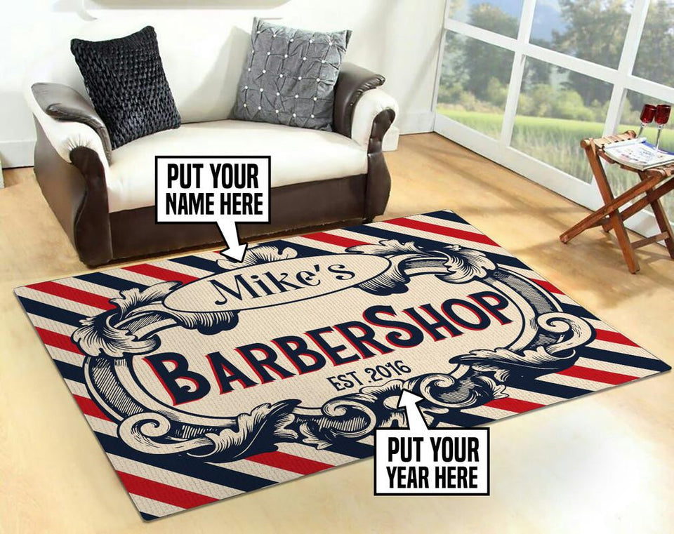 Personalized Barber Shop Rug 05668