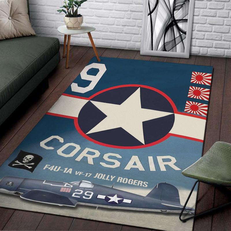 F4u Corsair Jolly Rogers Rug 06913