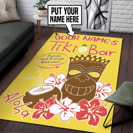 Personalized Tiki Bar Rug 06418