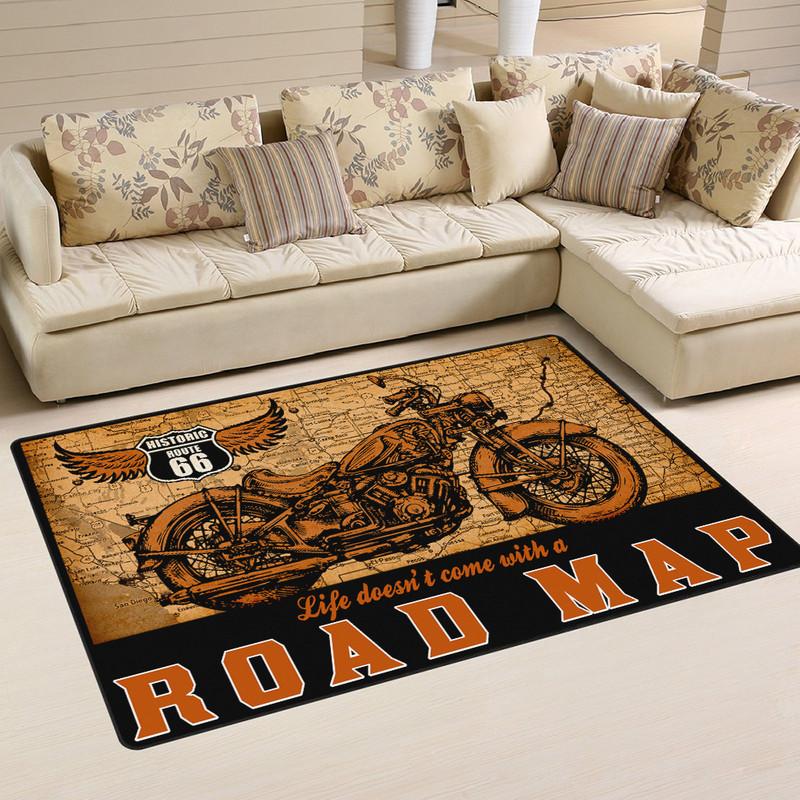Road Map Route 66 Motorcycle Rug 05420