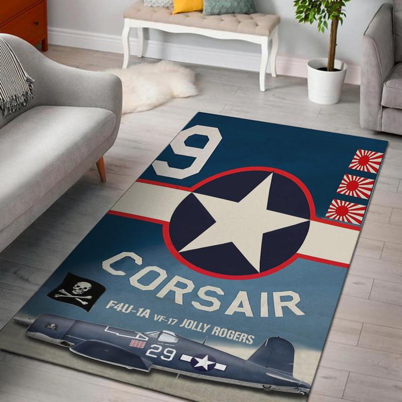 F4u Corsair Jolly Rogers Rug 06913
