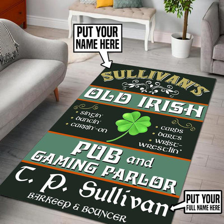 Personalized Irish Pub Rug 06236