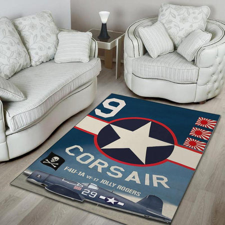 F4u Corsair Jolly Rogers Rug 06913