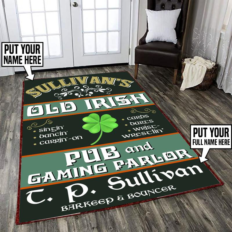 Personalized Irish Pub Rug 06236