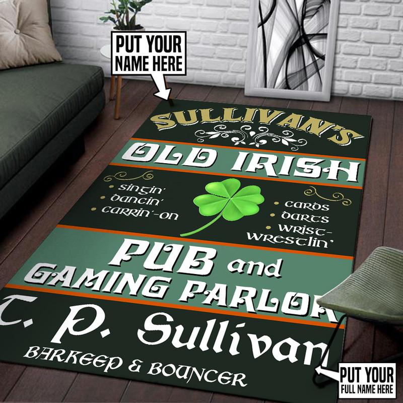 Personalized Irish Pub Rug 06236