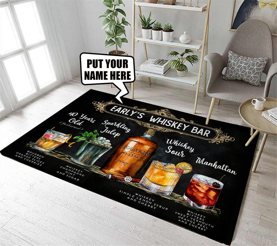 Personalized Whiskey Bar Rug 06703