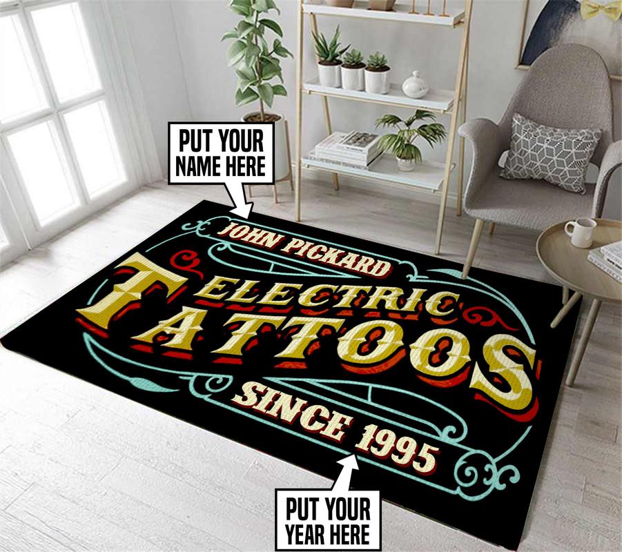 Personalized Electric Tattoo Rug 06051