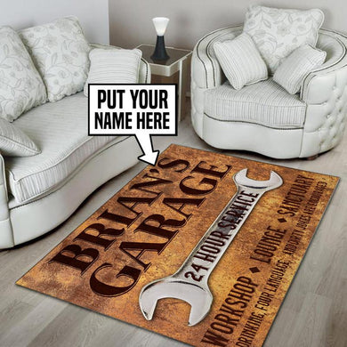 Personalized Garage Workshop Lounge Sanctuary Rug 05531