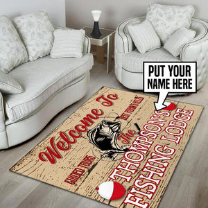 Personalized Fishing Lodge Rug 05352