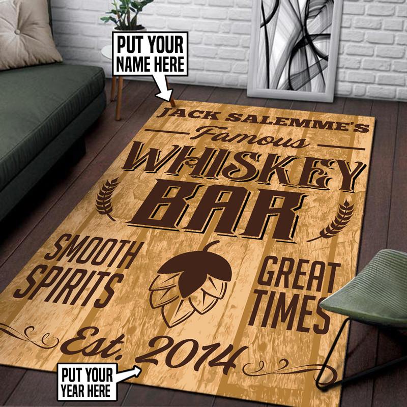 Personalized Whiskey Bar Rug 06454