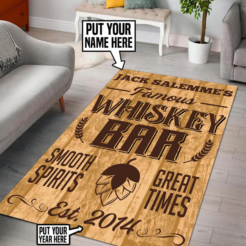 Personalized Whiskey Bar Rug 06454