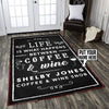 Personalized Life Is What Happens Between Coffee And Wine Rug 06208