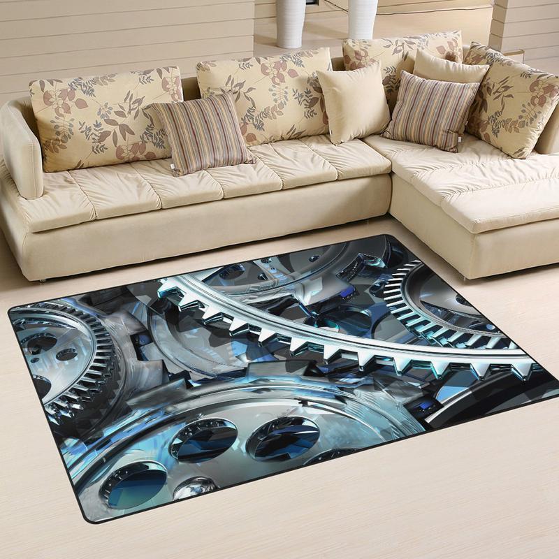 Mechanic Rug Engine Gears Wheels 04099