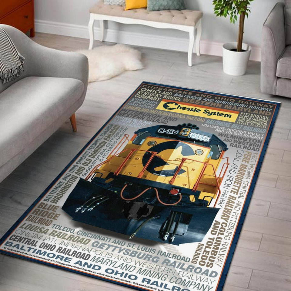 Chessie System Locomotive Rairoad Rug 05200