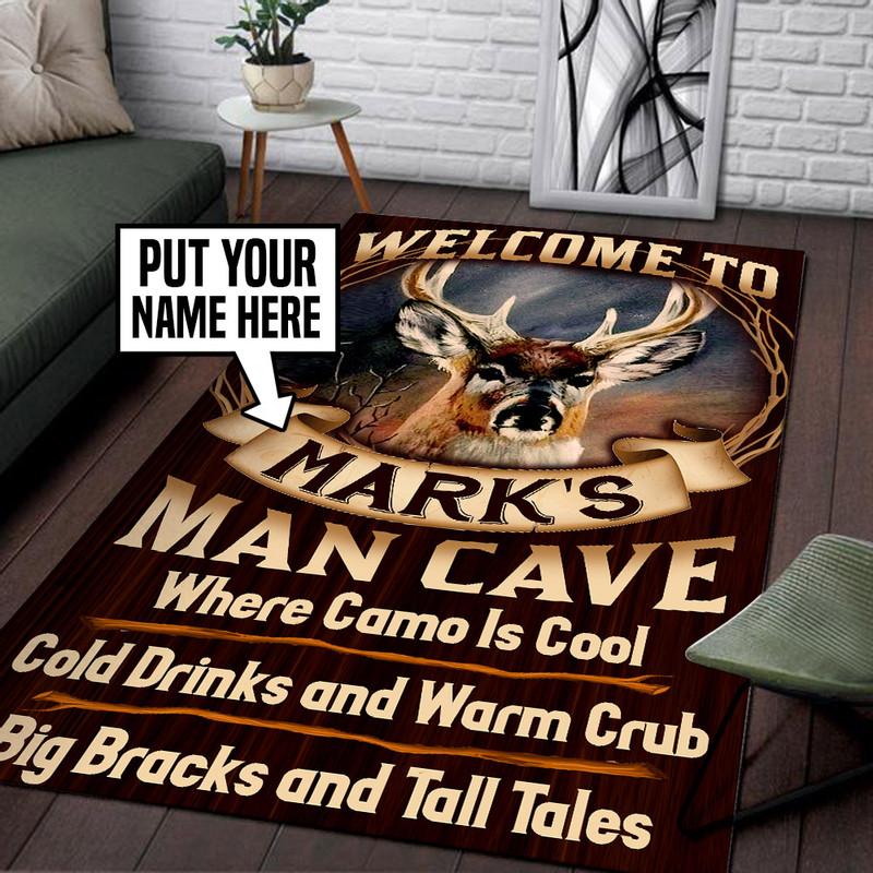 Personalized Hunter Man Cave Rug 06298