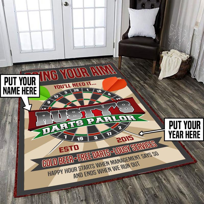 Personalized Darts Parlor Rug 06087