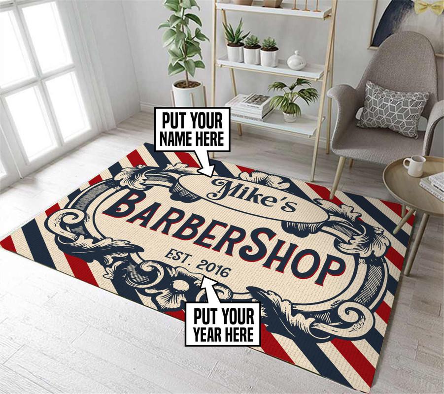 Personalized Barbershop Rug 05789
