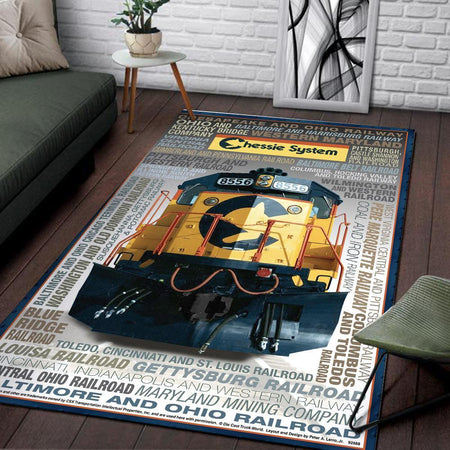 Chessie System Locomotive Rairoad Rug 05200
