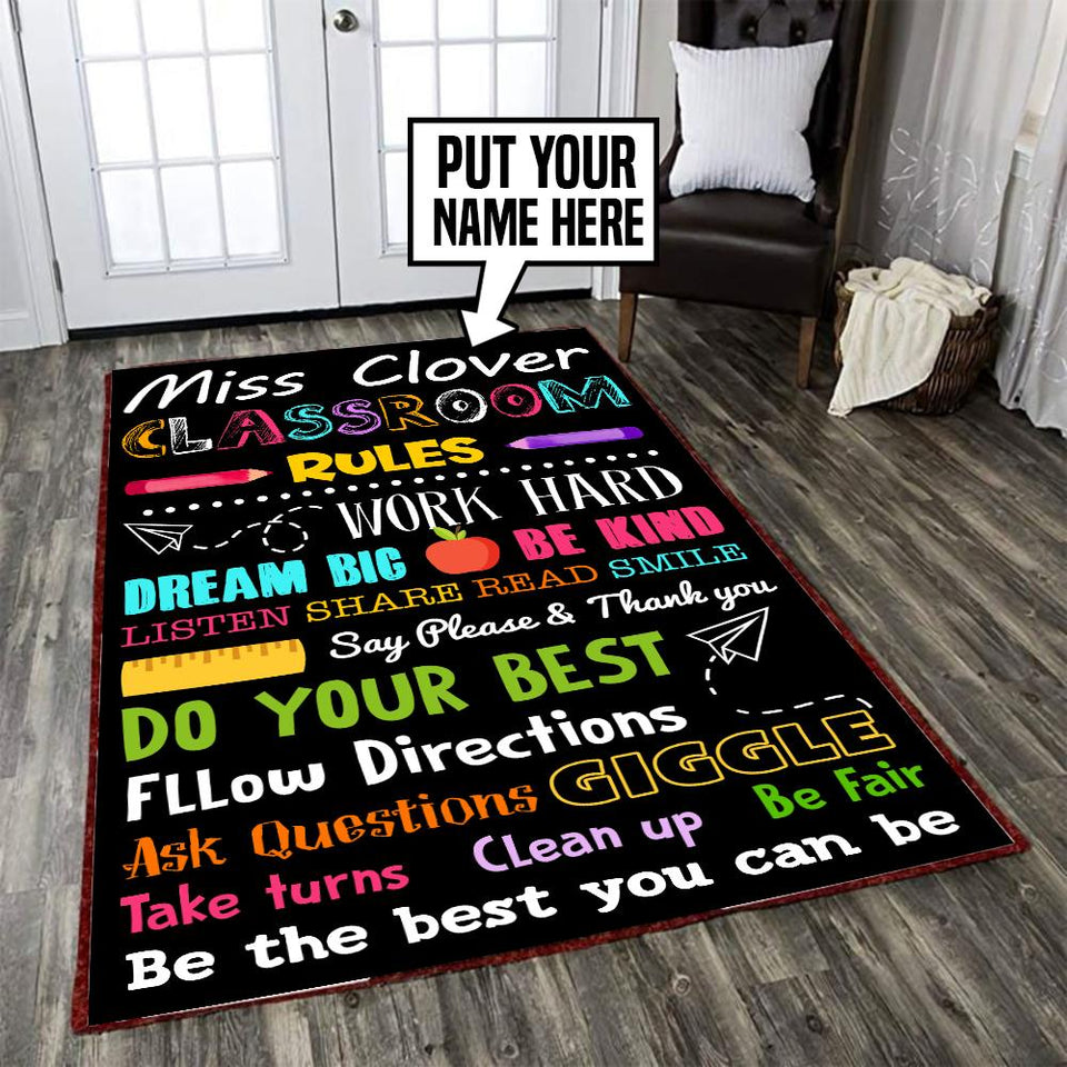 Personalized Classroom Rules Rug 05578
