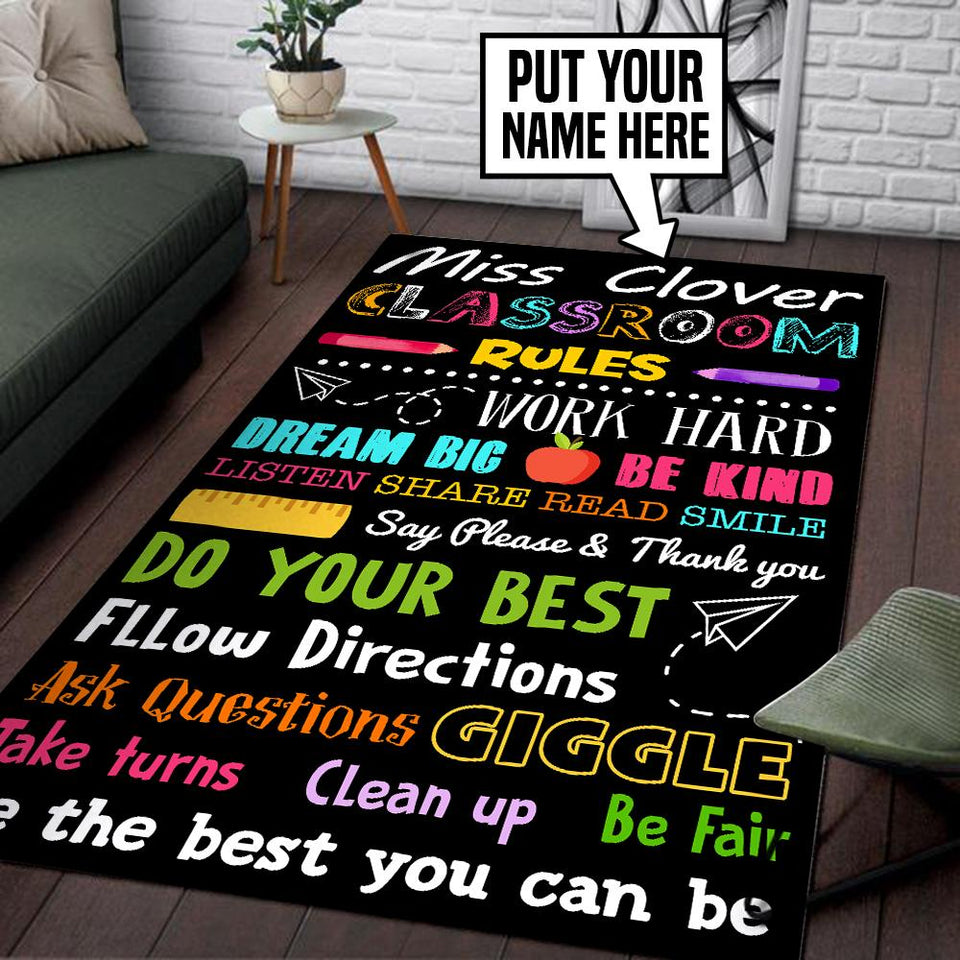 Personalized Classroom Rules Rug 05578