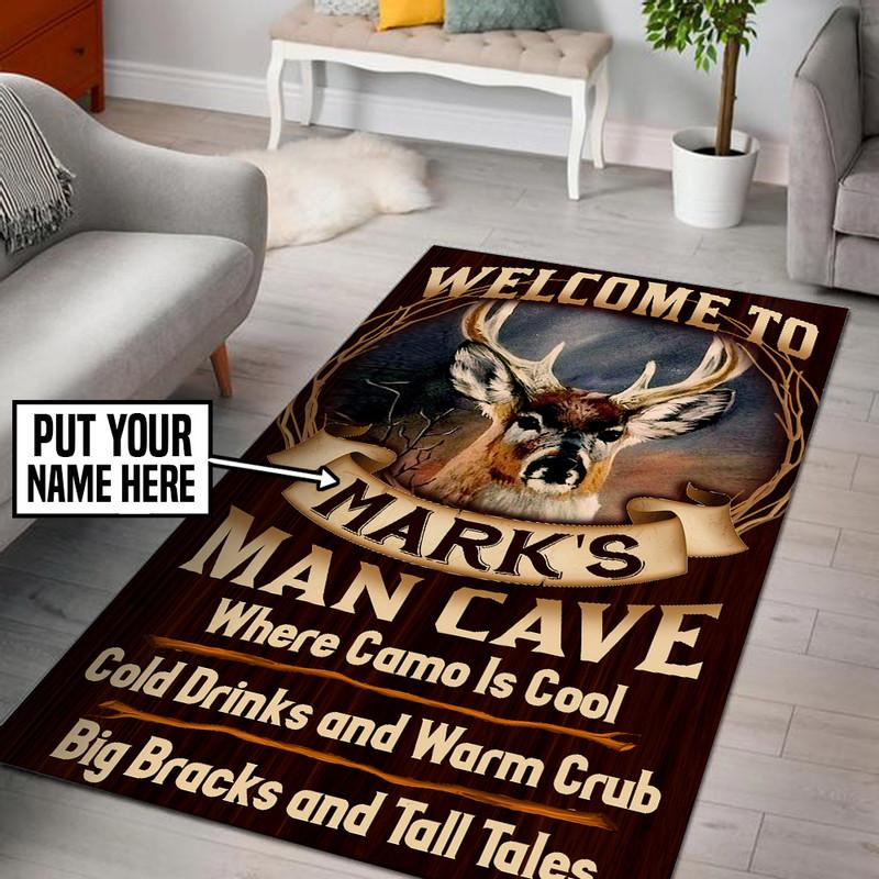 Personalized Hunter Man Cave Rug 06298