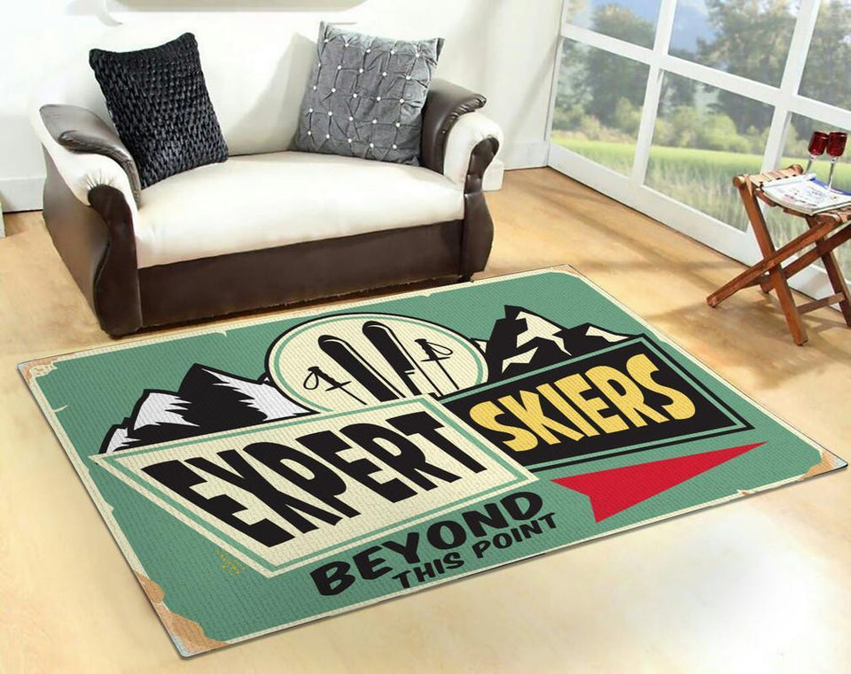 Expert Skiers Only Beyond This Point Rug 05931