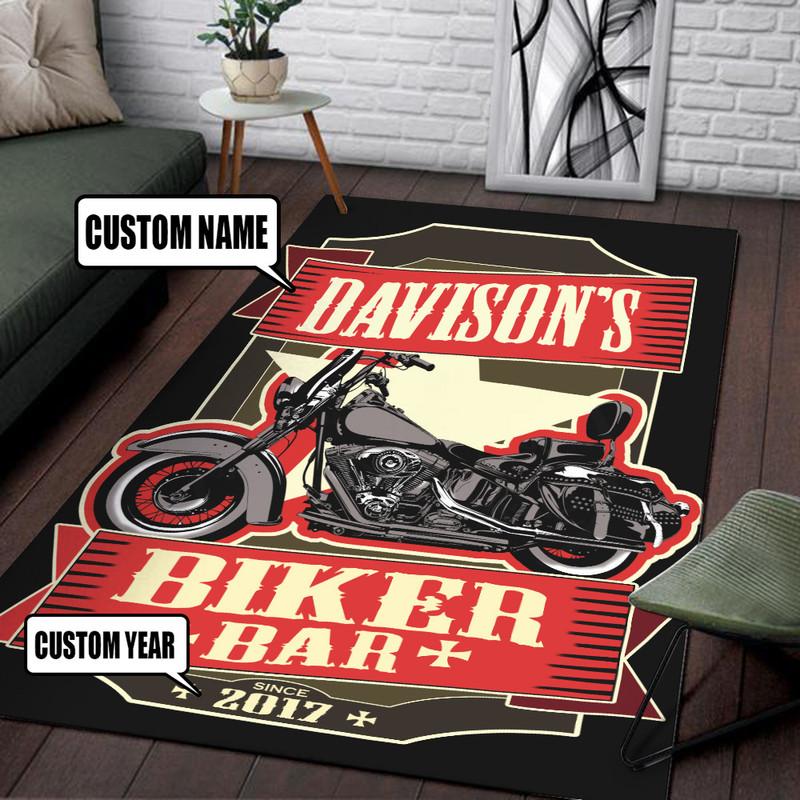 Personalized Biker Bar Rug 06858