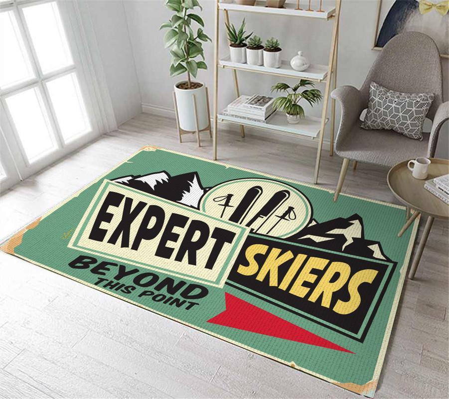Expert Skiers Only Beyond This Point Rug 05931