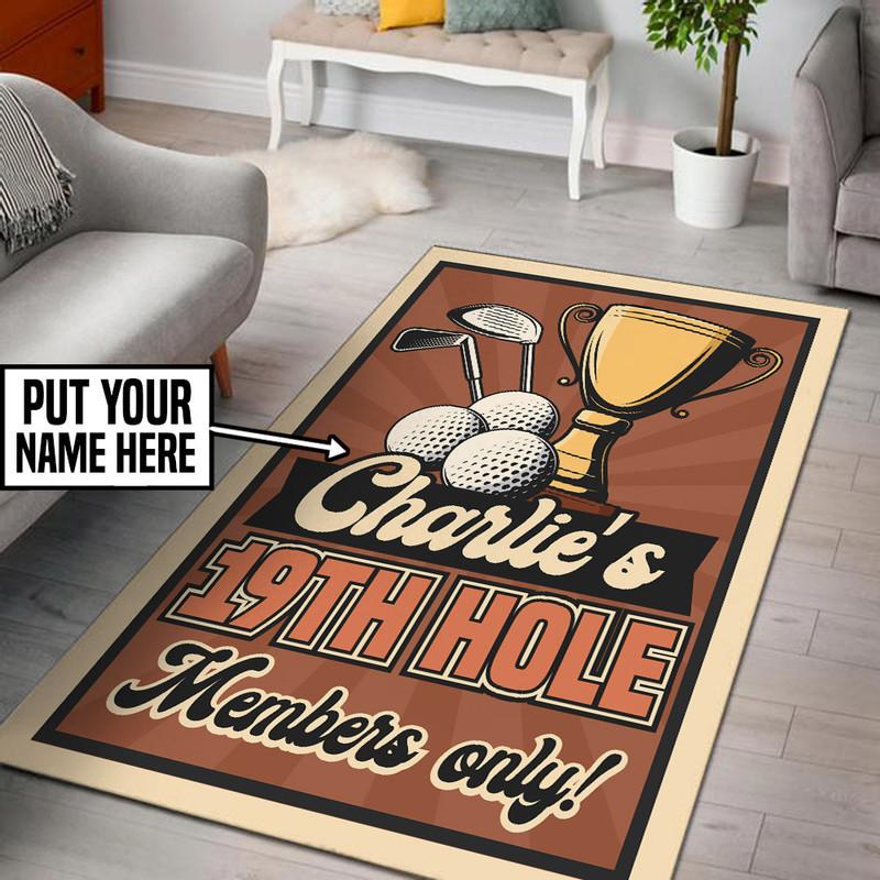 Personalized 19th Hole Member Only Rug 06400