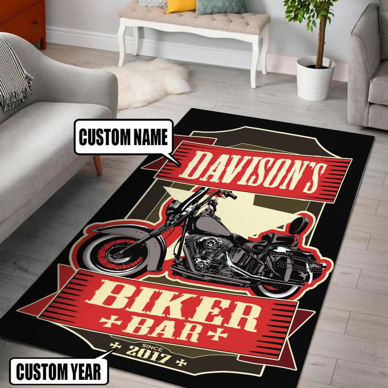 Personalized Biker Bar Rug 06858