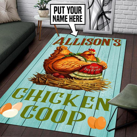 Personalized Chicken Coop Rug 05294