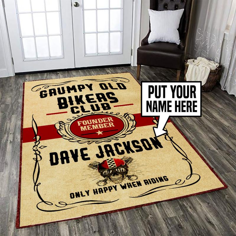 Personalized Grumpy Old Bikers Club Rug 05468