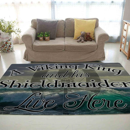 Viking King And Sheild Maiden Live Here Rug 05735