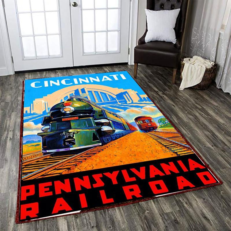 Cincinnati Pennsylvania Reproduction Large Railroad Rug 05159