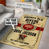 Personalized Grumpy Old Bikers Club Rug 05468