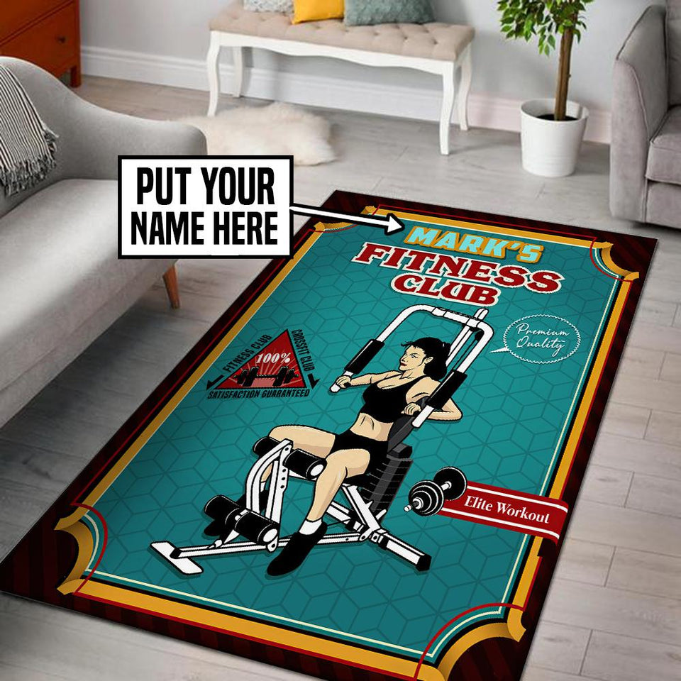 Personalized Fitness Club Rug 06715