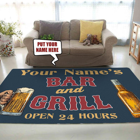 Personalized Bar And Grill Rug 06581