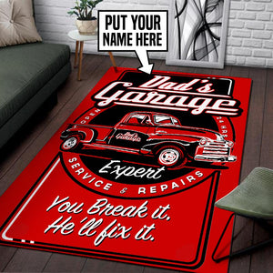 Personalized Dad's Garage Rug 05944