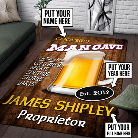 Personalized Beer Man Cave Rug 05923
