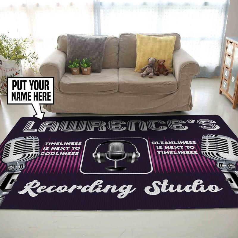 Personalized Recording Studio Rug 05653 – Camellia Print