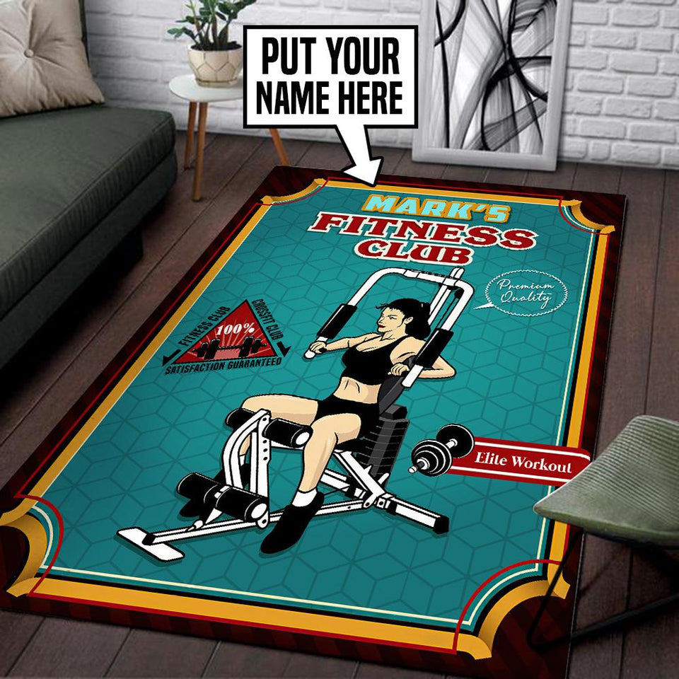 Personalized Fitness Club Rug 06715