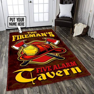 Personalized Fireman Five Alarm Tavern Rug 05954